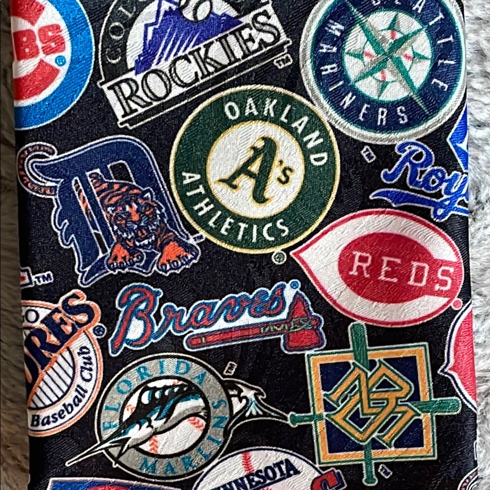 Red and Blue Baseball Tie - Picture 2 of 4